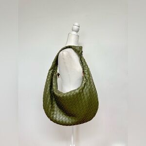 The Brigitte Woven Faux-Leather Satchel Bag by Melie Bianco:  Oversized Edition